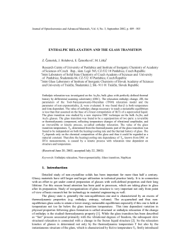 enthalpic relaxation and the glass transition