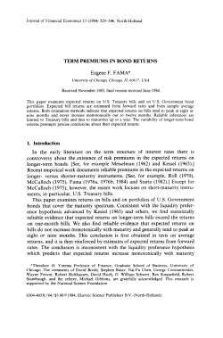 Term Premiums in Bond Returns - NYU Stern School of Business