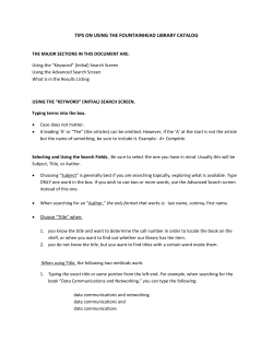 Catalog Help - Fountainhead College of Technology