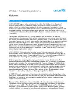 UNICEF Annual Report 2015 Moldova