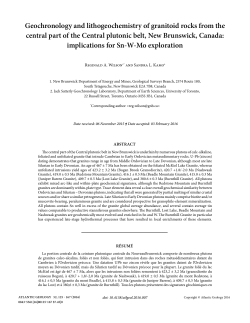 Geochronology and lithogeochemistry of granitoid rocks from the