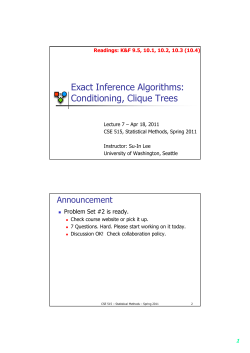 Exact Inference Algorithms: Conditioning