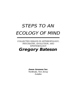 Steps to an Ecology of Mind