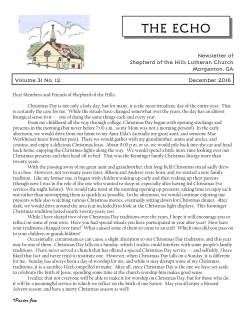 Echo Newsletter - Shepherd of the Hills Lutheran Church