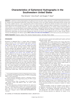 Characteristics of Ephemeral Hydrographs in the Southwestern