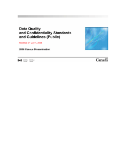 Data Quality and Confidentiality Standards and Guidelines (Public)