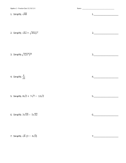 2. Simplify &radic;6     &bull; &radic;30         2.