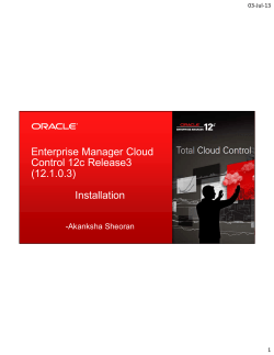 Enterprise Manager Cloud Control 12c Release3 (12.1.0.3)
