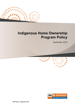 P9 - Indigenous Home Ownership Program policy