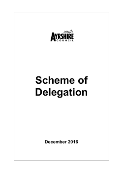 Scheme of Delegation - South Ayrshire Council