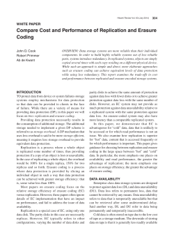 Compare Cost and Performance of Replication and