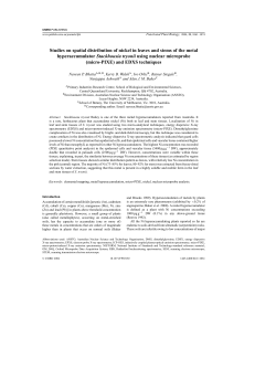 Studies on spatial distribution of nickel in leaves and stems