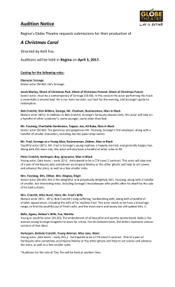 Audition Notice A Christmas Carol