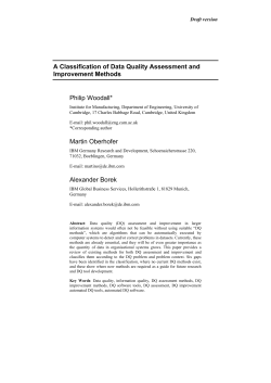 A Classification of Data Quality Assessment and Improvement