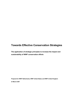 Towards Effective Conservation Strategies