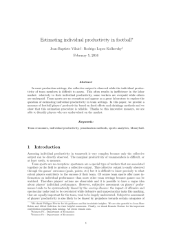 Estimating individual productivity in football