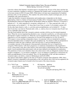 Default Viewpoint Aspect without Tense