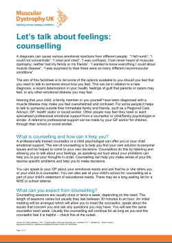 Let`s talk about feelings: counselling