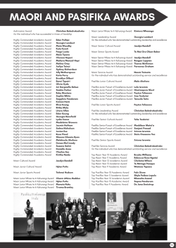 MAORI AND PASIFIKA AWARDS