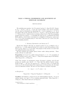 TALK 9: FORMAL IMMERSIONS AND QUOTIENTS