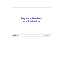 Sequence Database Administration