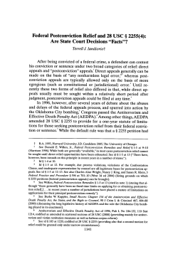 Federal Postconviction Relief and 28 USC Section 2255(4): Are
