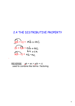 2.4 THE DISTRIBUTIVE PROPERTY
