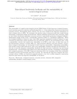 Time-delayed biodiversity feedbacks and the sustainability