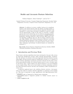 Stable and Accurate Feature Selection