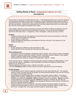 Analyzing the Features of a Text