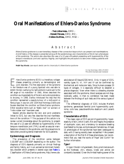 Oral Manifestations of Ehlers-Danlos Syndrome