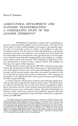 agricultural development and economic