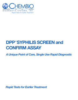 DPP&reg; SYPHILIS SCREEN and CoNfIRm ASSAY