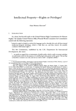 Intellectual Property-Rights or Privileges?