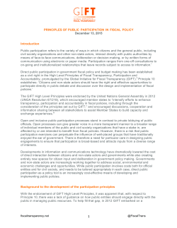 Principles of Public Participation in Fiscal Policy