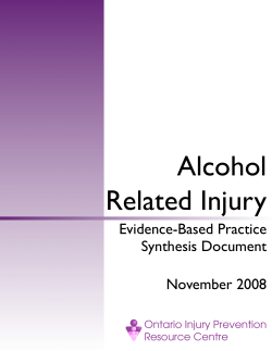 Alcohol Related Injury - Ontario Injury Prevention Resource Centre