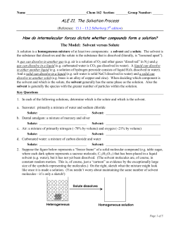 ALE 21. The Solvation Process