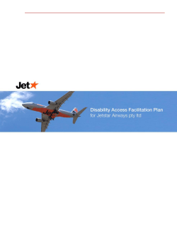 Jetstar`s Disability Access Facilitation Plan
