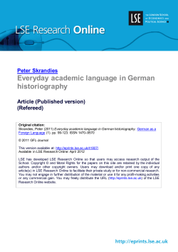Everyday academic language in German historiography