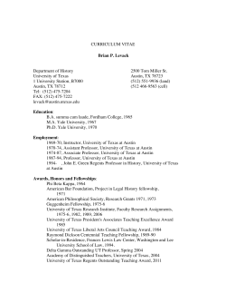 Curriculum Vitae - UT College of Liberal Arts