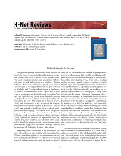 Promissory Notes on the Treasury of Merits - H-Net