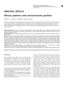 Dietary patterns and socioeconomic position