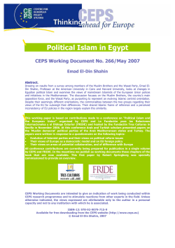 Political Islam in Egypt - Archive of European Integration