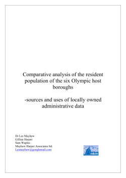 Comparative analysis of the resident population of the six Olympic