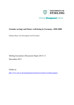 Genuine savings and future well-being in Germany, 1850