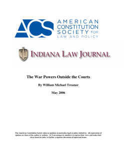 The War Powers Outside the Courts