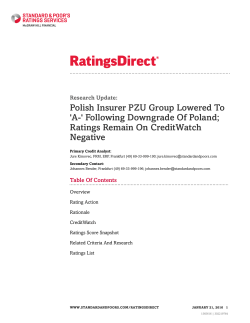 Polish Insurer PZU Group Lowered To