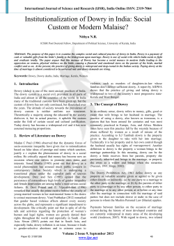 Institutionalization of Dowry in India