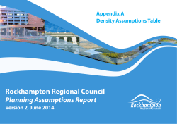 Appendix A &ndash; Density Assumptions Table