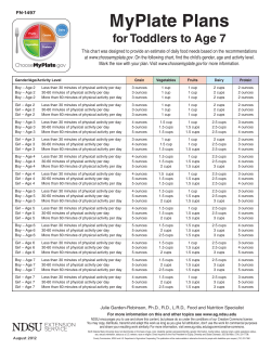 MyPlate Plans for Toddlers to Age 7 - PDF